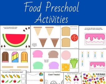3 Year Old Learning Activities, Food Preschool Printable, Nutrition Preschool Activities, Preschool Activities Pack, Scissor Skills