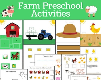 Farm Preschool Activities, farm printables, farm worksheets, preschool worksheets, farm preschool printable, farm busy book, homeschooling