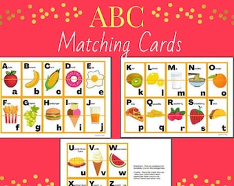 ABC Matching Game, Uppercase Lowercase, Alphabet Flash Cards, Preschool Activities, Alphabet matching, Teaching alphabet, Alphabet game