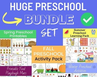 HUGE BUNDLE Preschool Activities, homeschooling preschool printables, activities for preschoolers, preschool Worksheets bundle pack