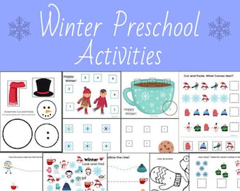 Winter Preschool Activities, Winter preschool printable, Winter activities for preschoolers, preschool Winter, Winter worksheet
