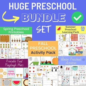 HUGE BUNDLE Preschool Activities, homeschooling preschool printables, activities for preschoolers, preschool Worksheets bundle pack