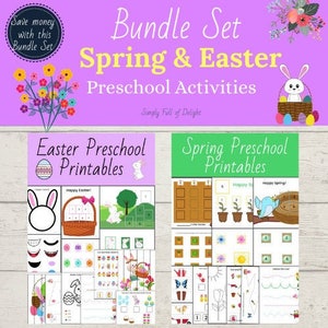 BUNDLE set!  Spring and Easter Preschool Activities, Spring preschool printable, Spring activities, preschool easter printables