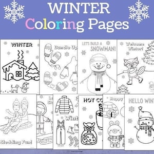 Winter Coloring Pages INSTANT DOWNLOAD Winter Coloring Fun ...