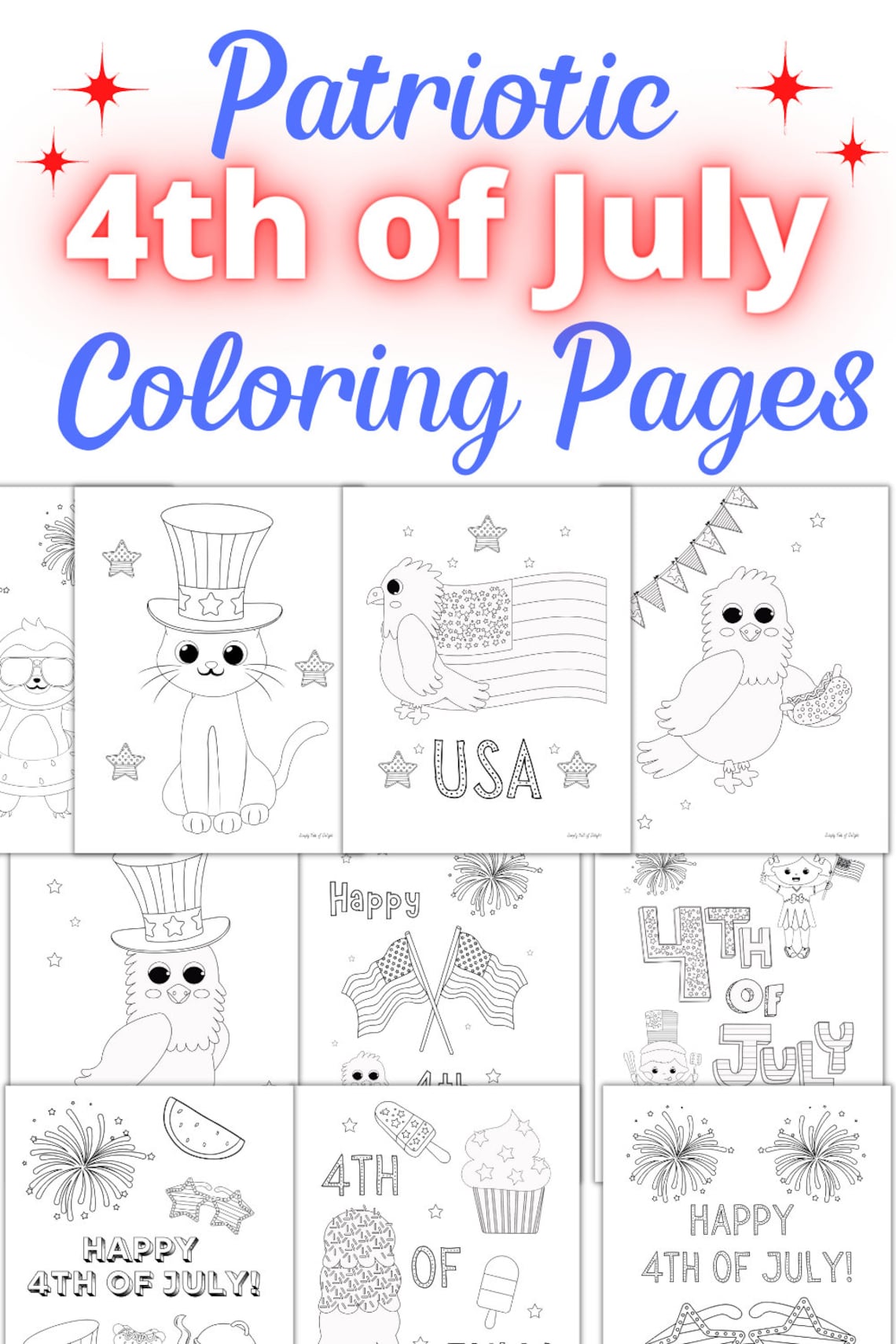 4th of July Coloring Pages for Kids, July 4 Coloring Sheets