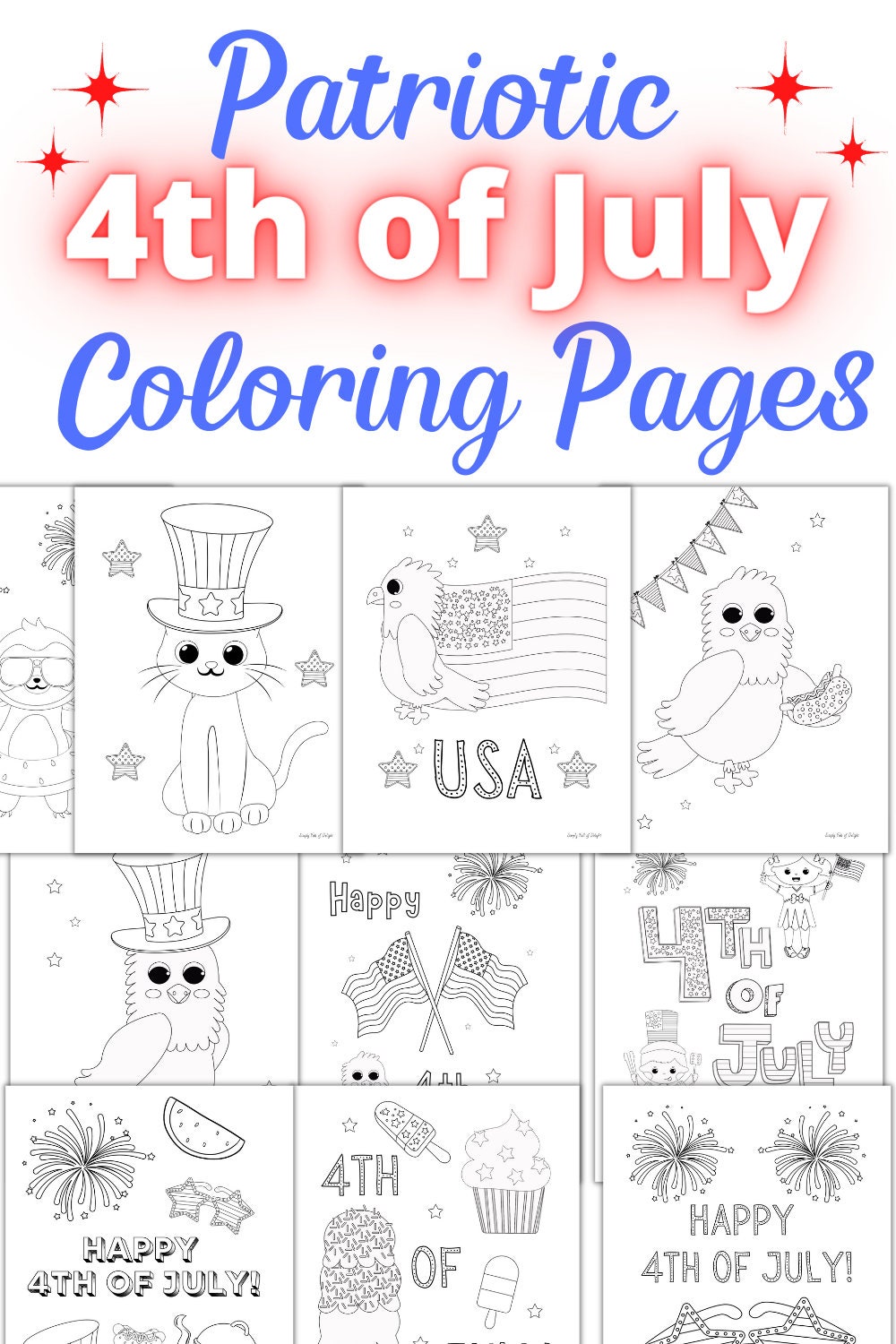 4th of July Coloring Pages for Kids, July 4 Coloring Sheets ...