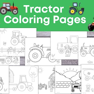 Tractor Coloring Pages for Kids, Tractor Coloring Sheets, Farm coloring for kids, Printable for kids, farm coloring pages
