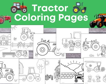 Tractor Coloring Pages for Kids, Tractor Coloring Sheets, Farm coloring for kids, Printable for kids, farm coloring pages