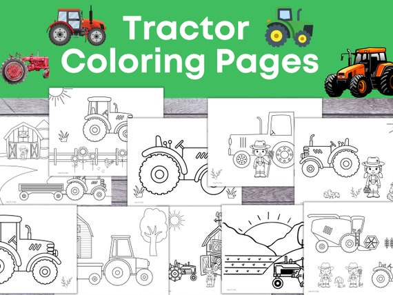 Tractor Coloring Pages for Kids, Tractor Coloring Sheets, Farm coloring for kids, Printable for kids, farm coloring pages