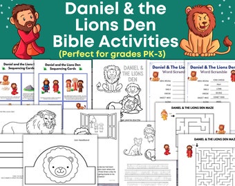 Daniel and the Lions Den Bible Story,  Daniel and the Lions den activities and games, Craft, Kids Bible Class, Sunday School Lesson Plans