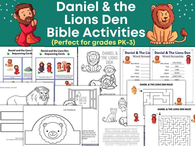 Daniel and the Lions Den Bible Story, Daniel and the Lions den activities and games, Craft, Kids Bible Class, Sunday School Lesson Plans image 1
