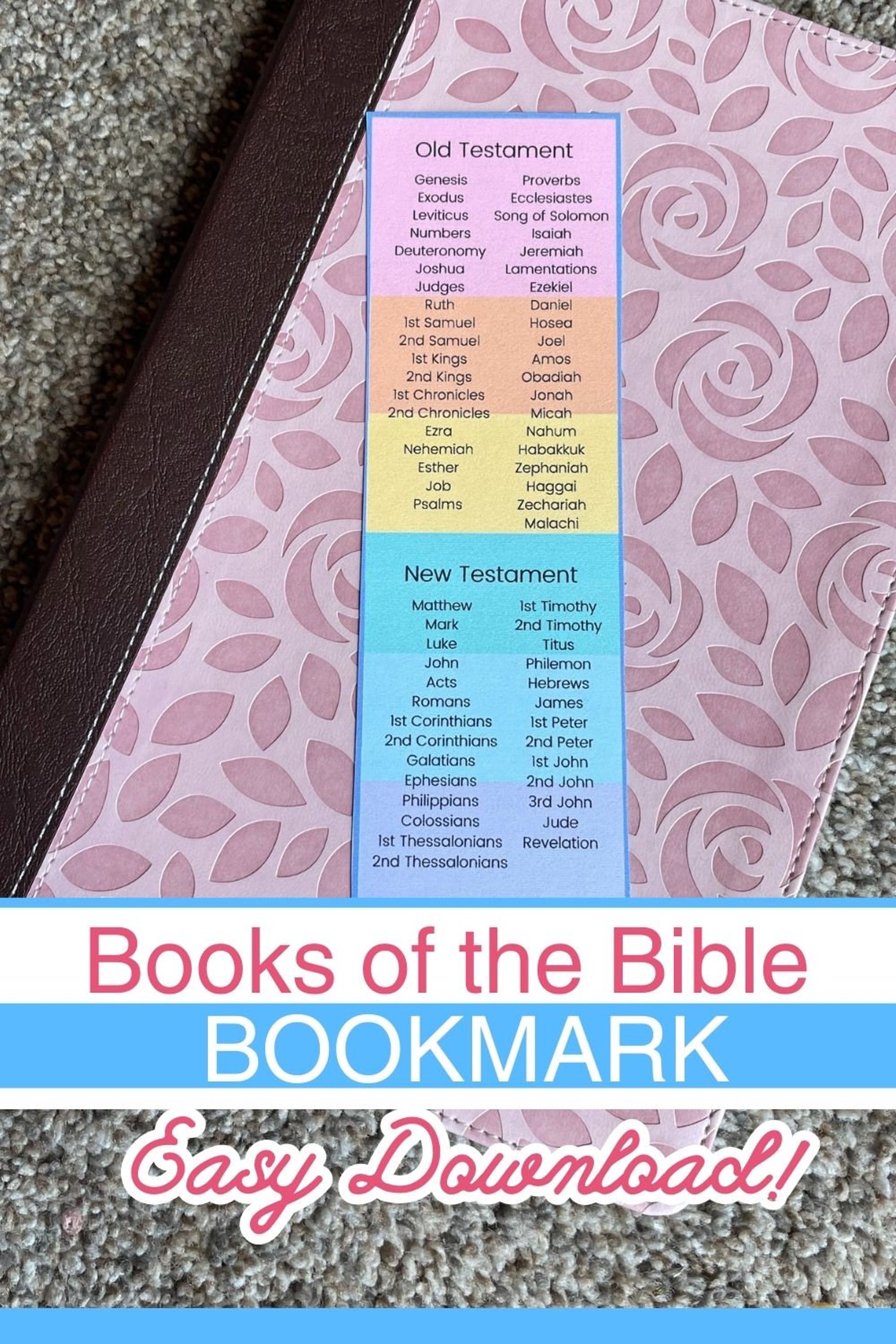 Books of the Bible Bookmark Printable, Christian Printable, Bible ...