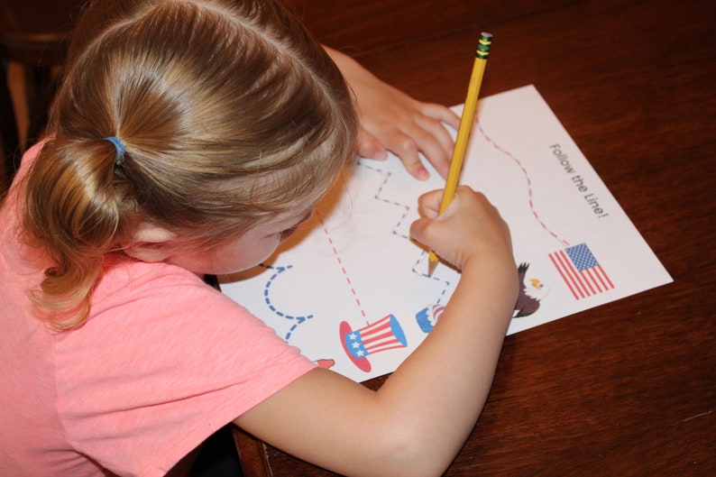 Vaterländische Vorschulaktivitäten, Vaterländische Vorschularbeitsblätter, Aktivitätspaket vom 4. Juli für Vorschulkinder, Lernaktivitäten für 3-jährige Bild 4