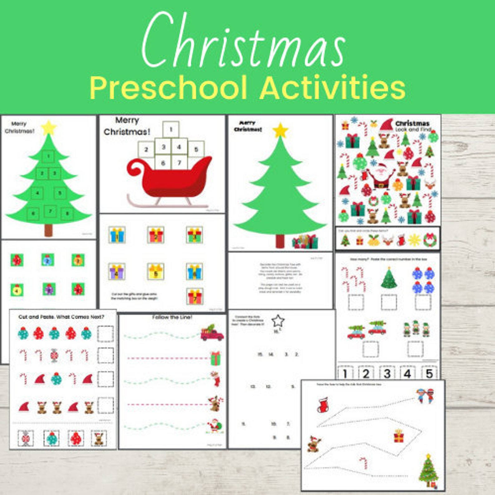 Christmas Preschool Printable Christmas Preschool Activities | Etsy