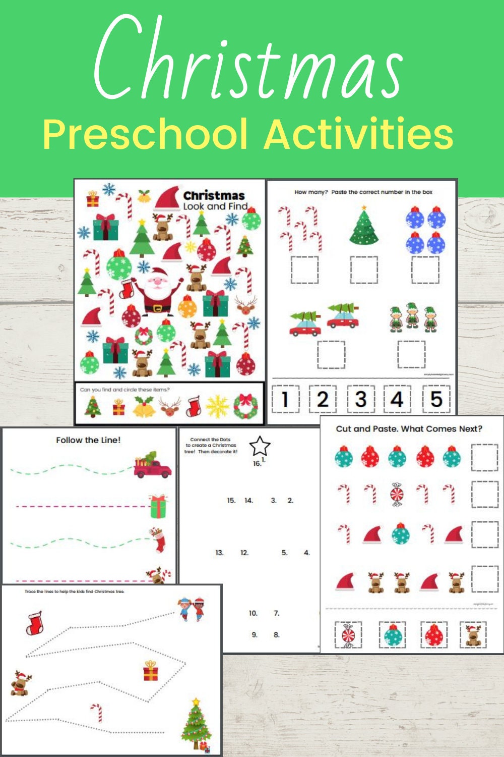 Bundle Set Winter and Christmas Preschool Activities, Christmas ...