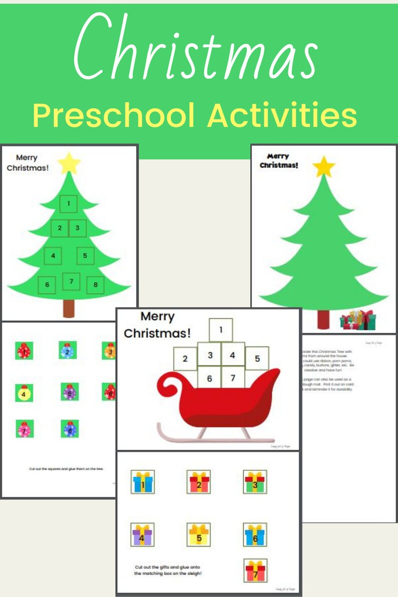 Christmas Preschool Printable Christmas Preschool Activities - Etsy