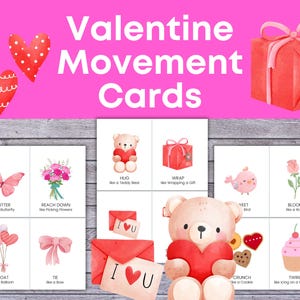 Schede di movimento per bambini di San Valentino, schede di attività motorie grossolane per la scuola materna, attività del Circle Time, schede di azione di San Valentino stampabili