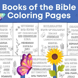 Books of the Bible Coloring Pages Printable, Christian Printable, Bible Printable for Kids, Printable Books of Bible Coloring Sheets