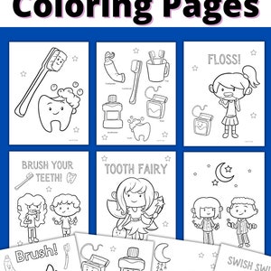 Dental Coloring Pages for Kids, Teeth Coloring Sheets, Tooth coloring pages for kids, Printable for kids coloring pages image 2