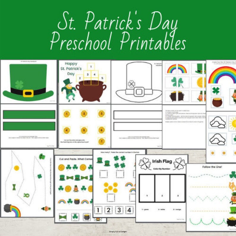 St. Patrick's Day Preschool Activities, St Patricks Day preschool printable, St Patricks activities, preschool St Patrick's Day worksheet image 1