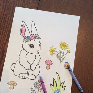 Easter Coloring Pages for Kids, Bunny Coloring Pages, Easter Coloring Sheets, Easter coloring for kids, Printable for kids coloring pages image 2