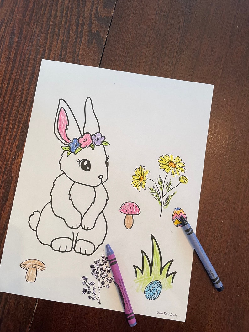 Easter Coloring Pages for Kids, Bunny Coloring Pages, Easter Coloring Sheets, Easter coloring for kids, Printable for kids coloring pages image 2