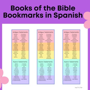 Libros en Español de la Biblia Marcador Imprimible, Español Cristiano Imprimible, Biblia Imprimible, Marcador Imprimible, Marcador de la Biblia en Español