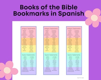 Spaanse boeken van de Bijbel Bookmark afdrukbaar, Spaans christelijke afdrukbaar, afdrukbare Bijbel, afdrukbare bladwijzer, Spaanse Bijbelbladwijzer