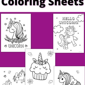 Unicorn Coloring Pages for Kids, Unicorn Coloring Sheets, Unicorn coloring for kids, Printable for kids coloring pages, Unicorn activities image 4