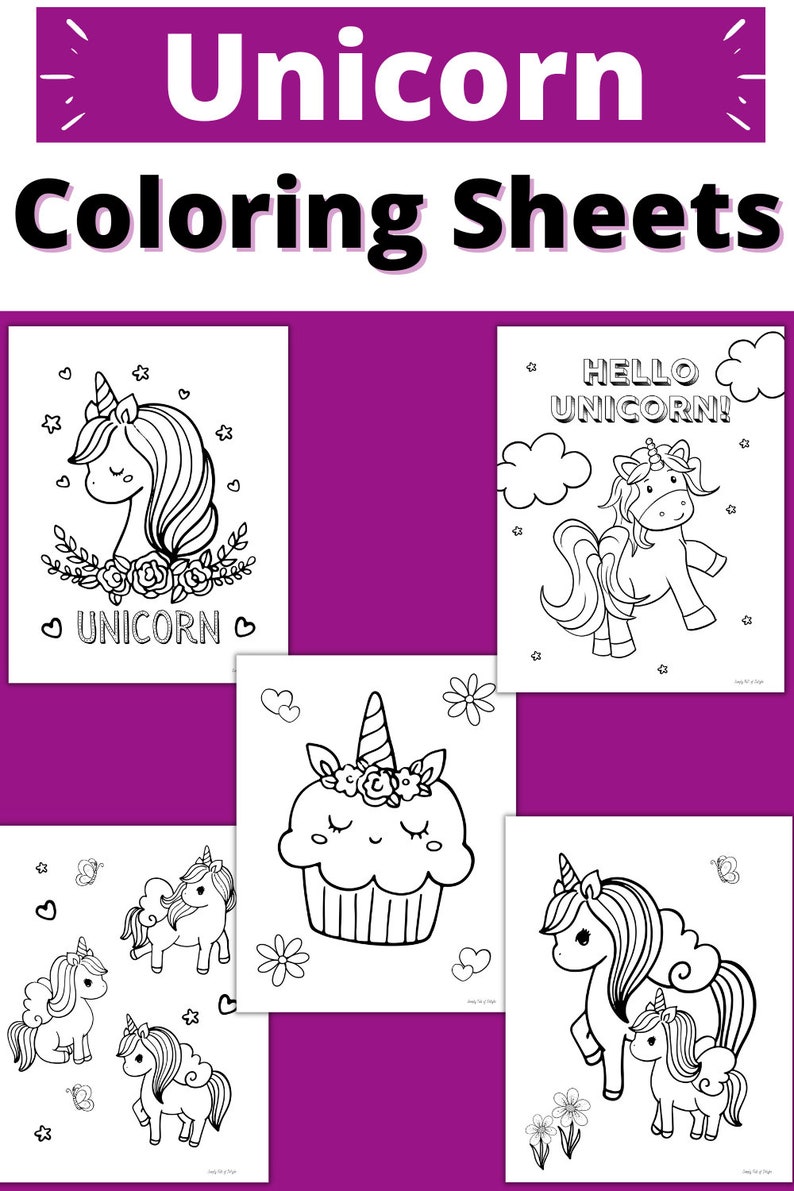 Unicorn Coloring Pages for Kids, Unicorn Coloring Sheets, Unicorn coloring for kids, Printable for kids coloring pages, Unicorn activities image 4
