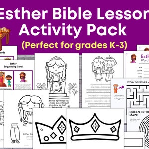 Queen Esther Bible Story, Queen Esther activities and games, Queen Esther Craft, Kids Bible Class, Sunday School Lesson Plans