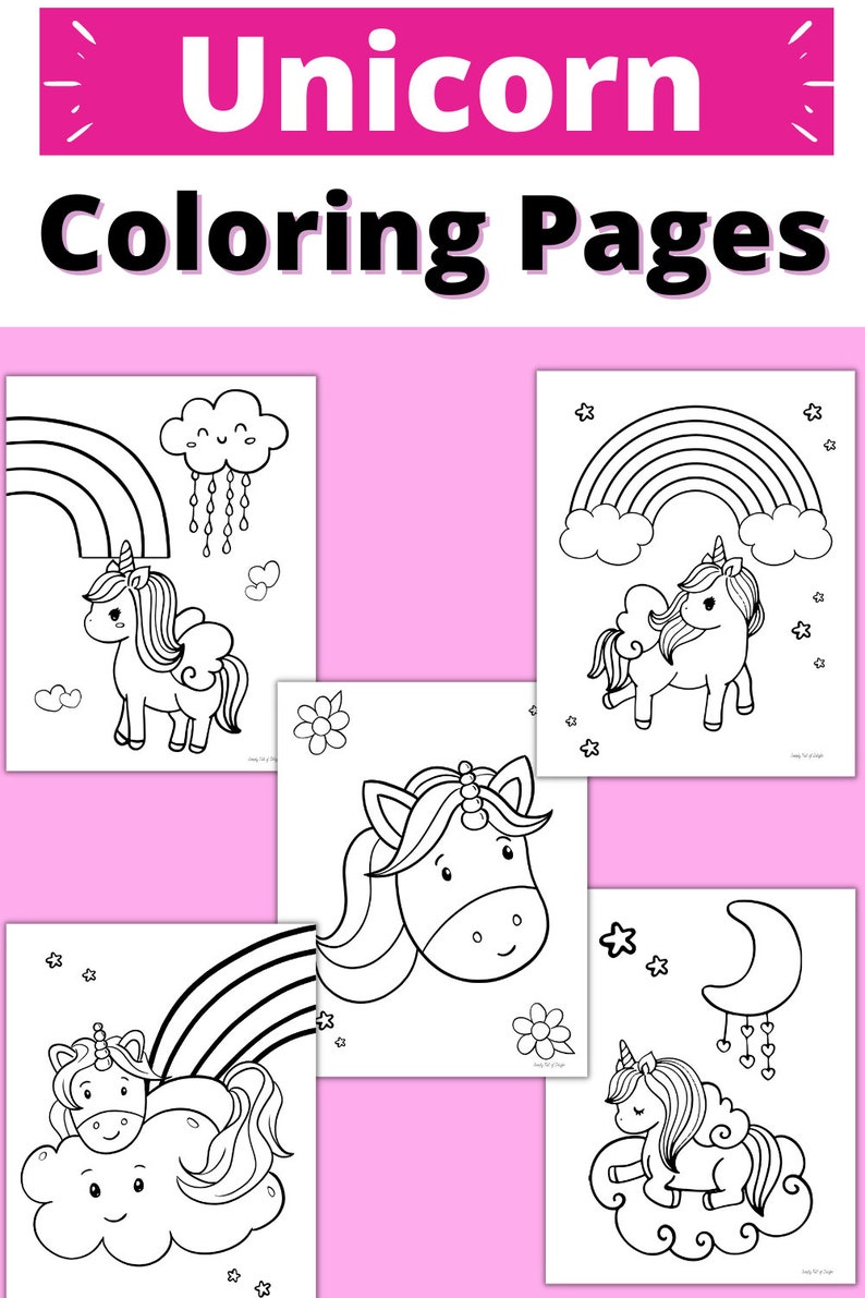 Unicorn Coloring Pages for Kids, Unicorn Coloring Sheets, Unicorn coloring for kids, Printable for kids coloring pages, Unicorn activities image 3