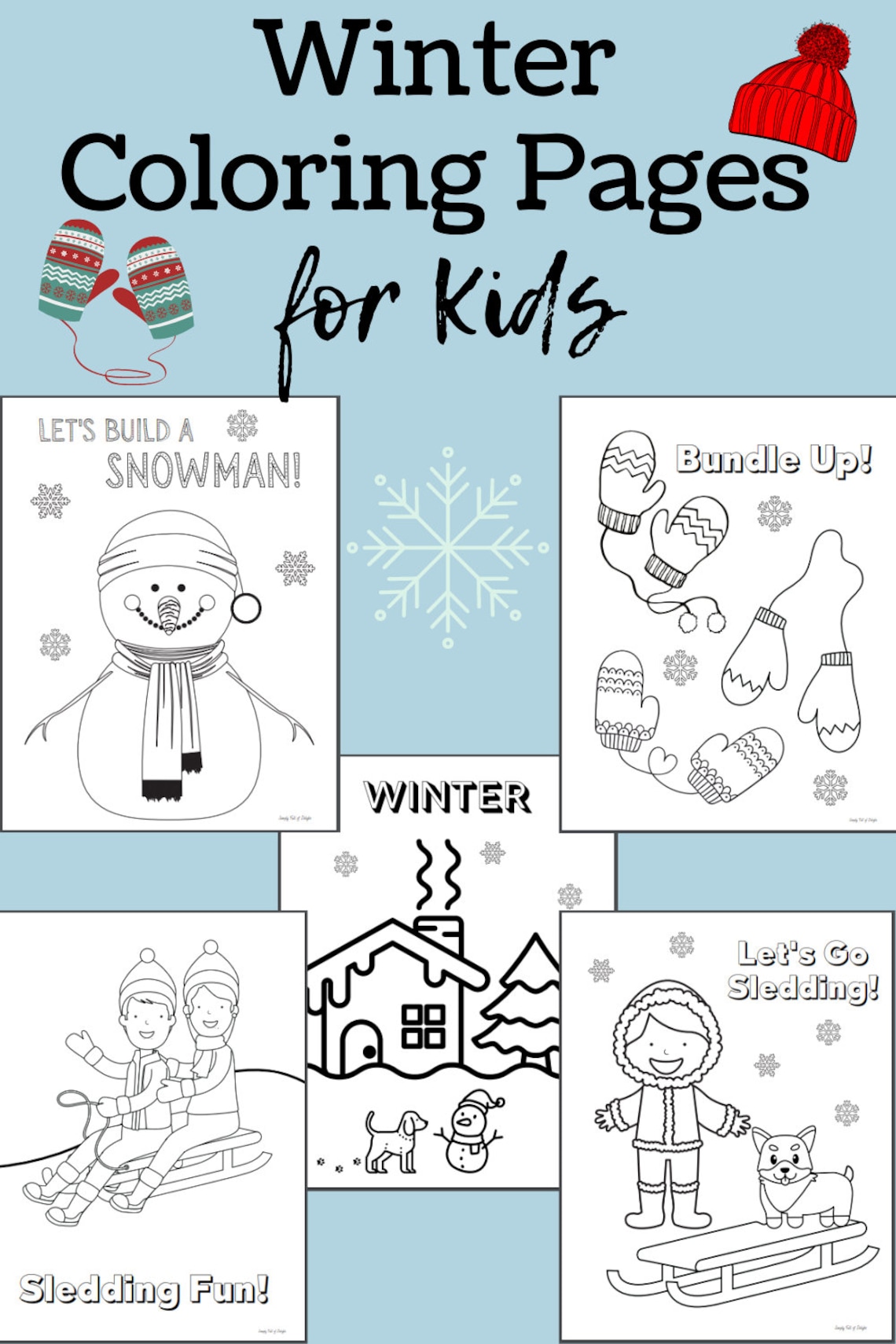 Winter Coloring Pages for Kids, Winter Coloring Sheets, Winter Coloring