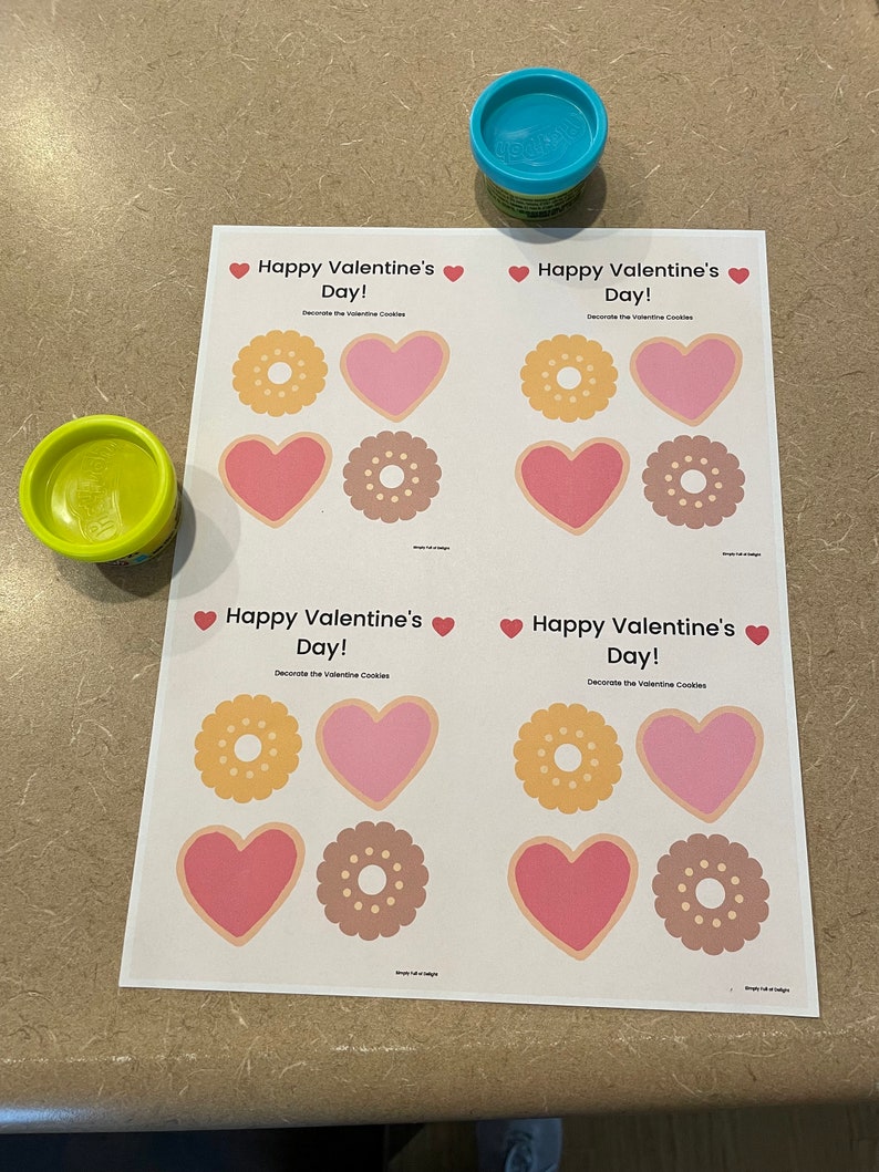Printable Mini Valentine Playdough Mats, Printable Valentines for Kids