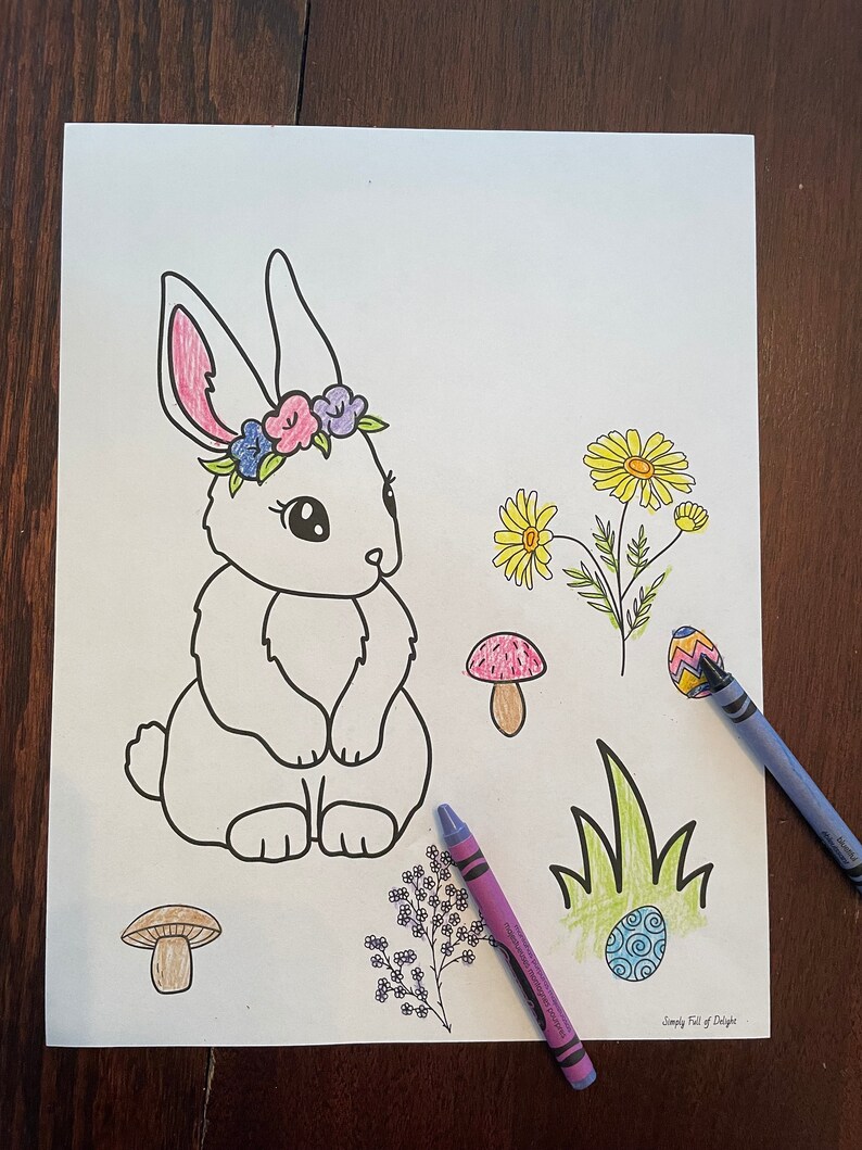 Easter Coloring Pages for Kids, Bunny Coloring Pages, Easter Coloring Sheets, Easter coloring for kids, Printable for kids coloring pages image 8