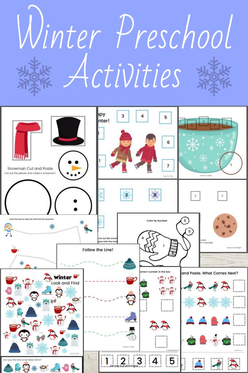 Winter Preschool Activities, Winter preschool printable, Winter activities for preschoolers, preschool Winter, Winter worksheet image 2