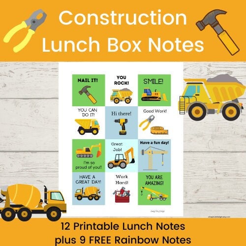 Lunchbox Note Cards - Construction Lunchbox Note Cards - Construction