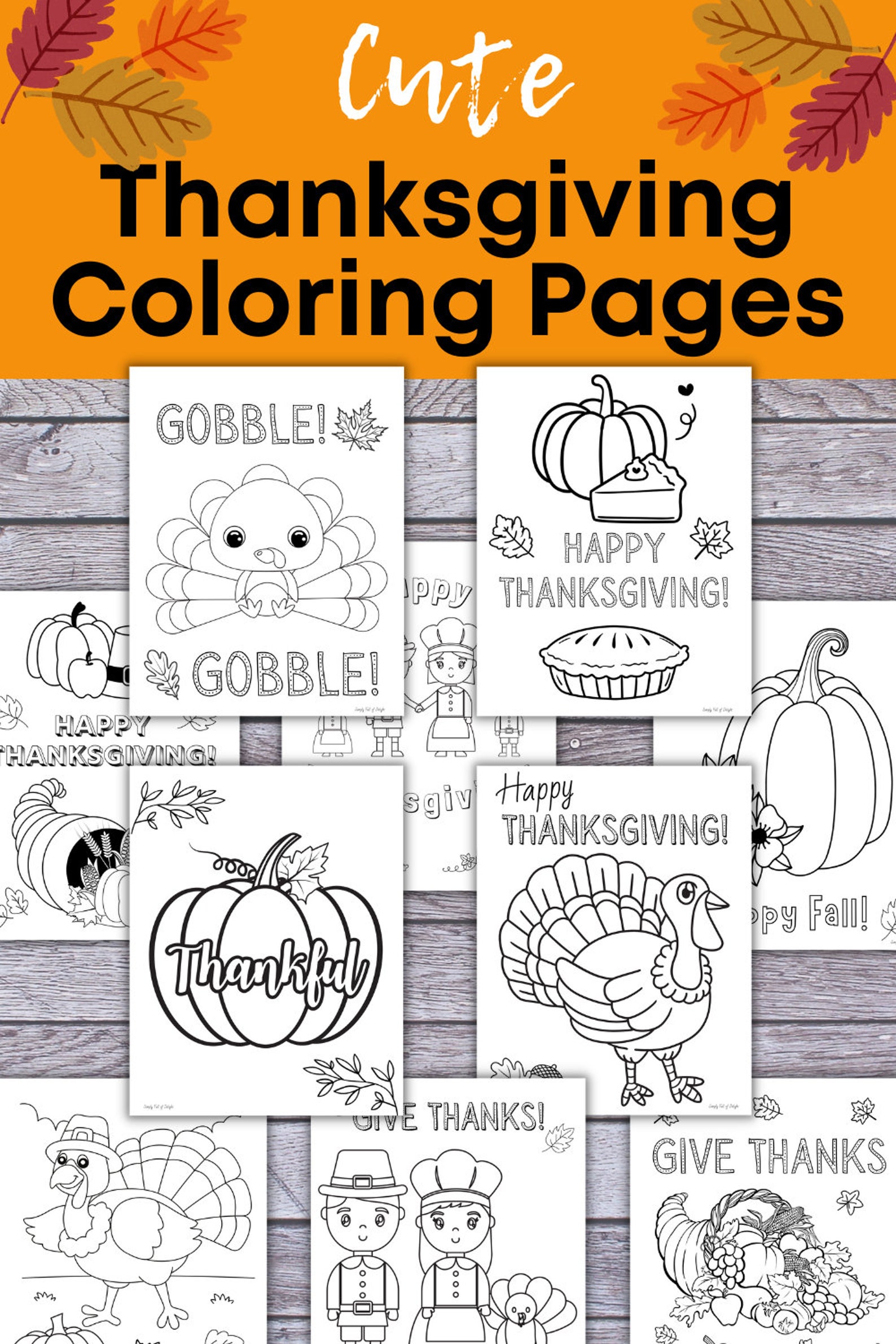 Thanksgiving Coloring Pages for Kids Thanksgiving Coloring - Etsy
