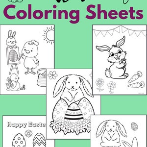 Easter Coloring Pages for Kids, Bunny Coloring Pages, Easter Coloring Sheets, Easter coloring for kids, Printable for kids coloring pages image 5