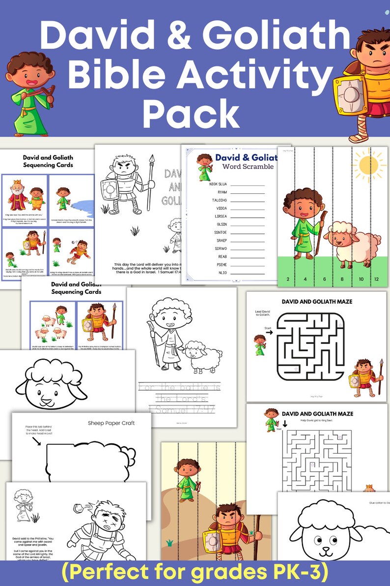 David And Goliath Sunday School Lesson David And Goliath Worksheet 