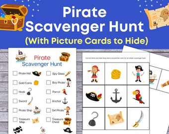 Pirate Scavenger Hunt, Pirate Treasure Hunt, Printable for Kids, Students Activity, Instant Download, Pirate birthday party Game for Kids