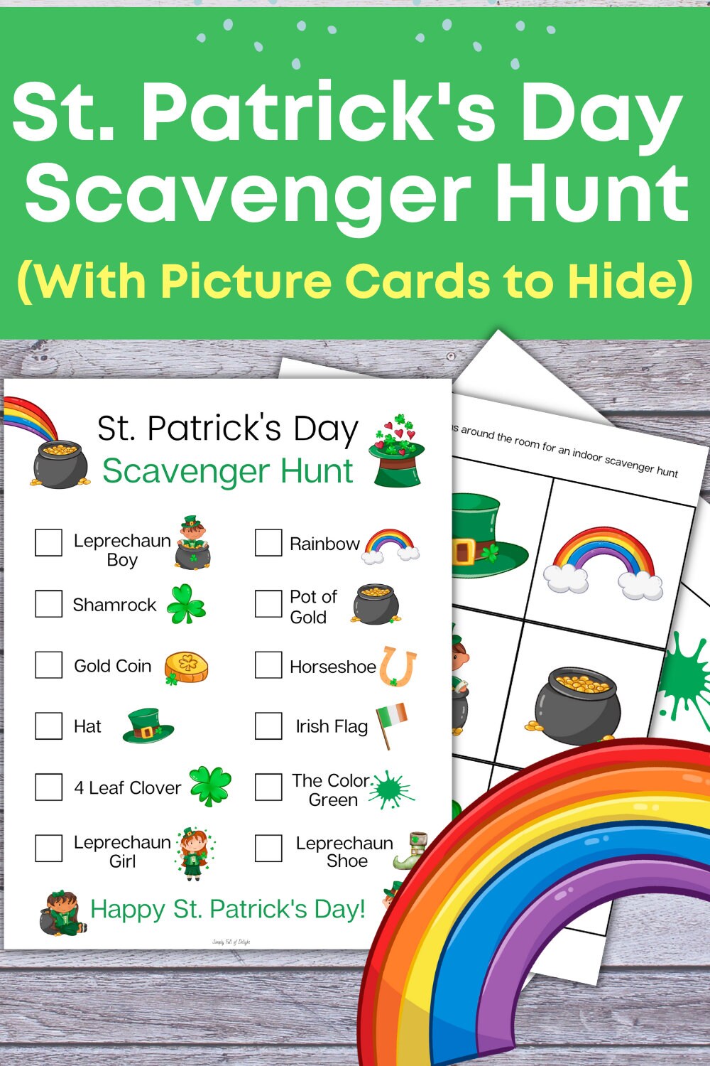 St. Patrick's Day Scavenger Hunt With Picture Cards to Hide, Saint ...