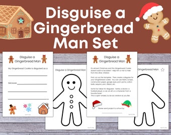 Disguise a Gingerbread Man Set, Gingerbread Man Project, Christmas Activity, Printable for Kids, Instant Download, Christmas Craft for Kids