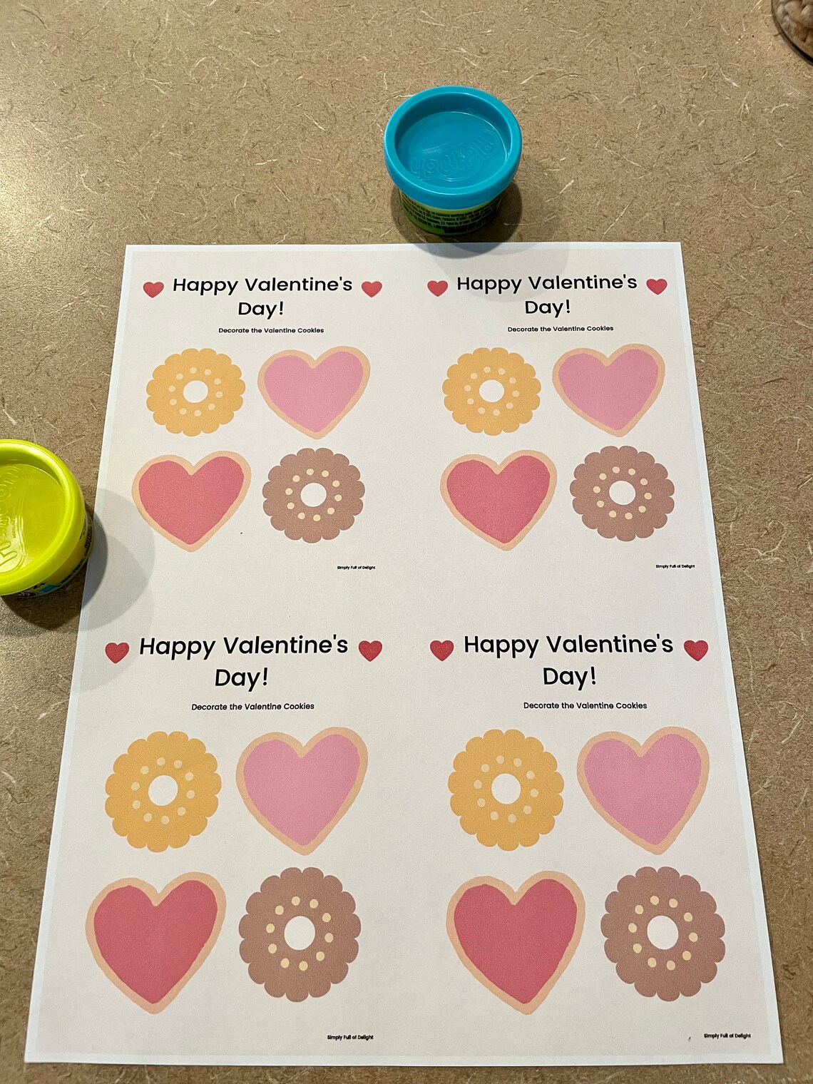 Printable Mini Valentine Play Dough Mats, Printable Valentines for Kids ...