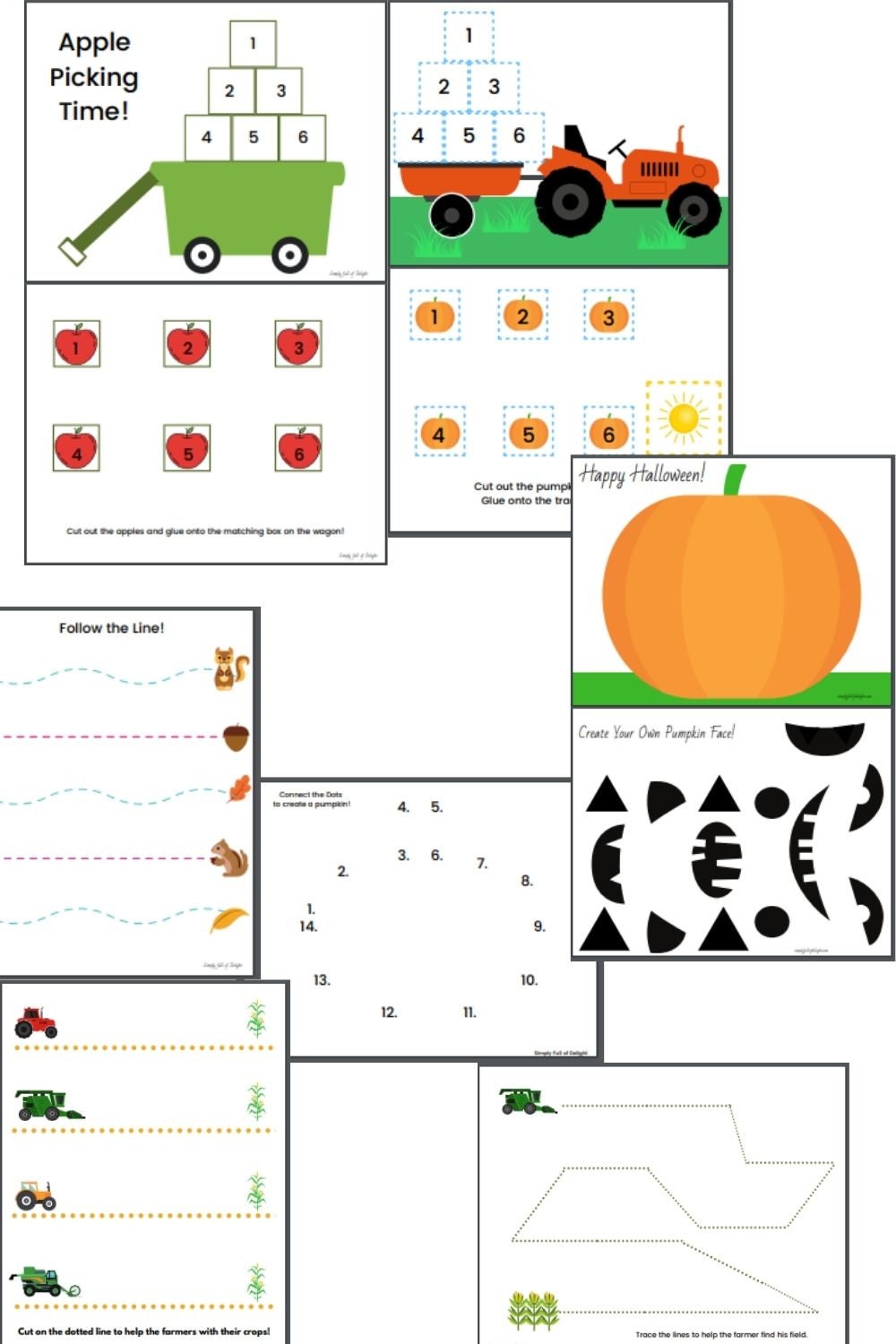 Fun Fall Printable Set for Preschool, Fall Preschool Activities Pack ...