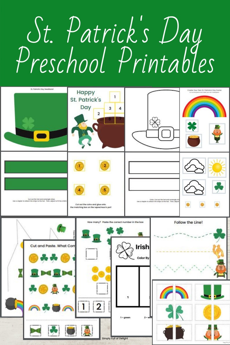 St. Patrick's Day Preschool Activities, St Patricks Day preschool printable, St Patricks activities, preschool St Patrick's Day worksheet image 2