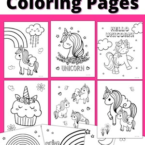 Unicorn Coloring Pages for Kids, Unicorn Coloring Sheets, Unicorn coloring for kids, Printable for kids coloring pages, Unicorn activities image 5