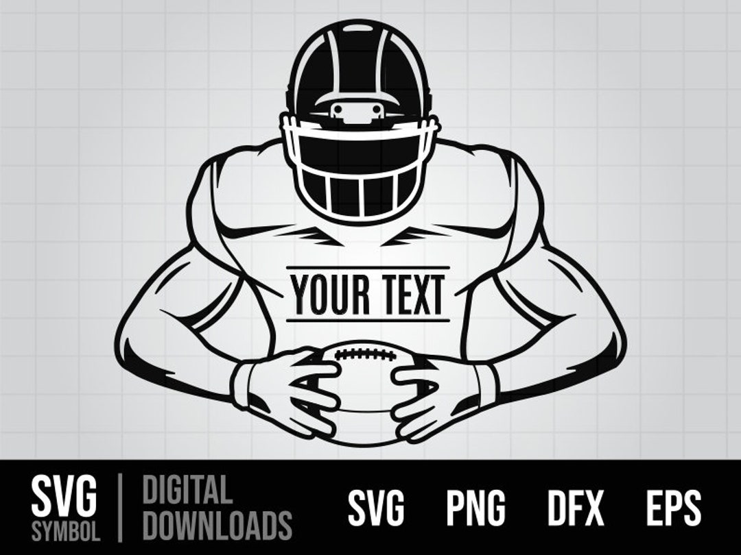 Football Player Holding Football SVG, Football Player Body SVG, Outline