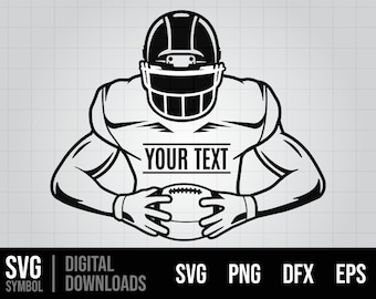 Football Player Holding Football SVG, Football Player Body SVG, Outline Svg, Football Player Silhouette svg, Football Name Svg