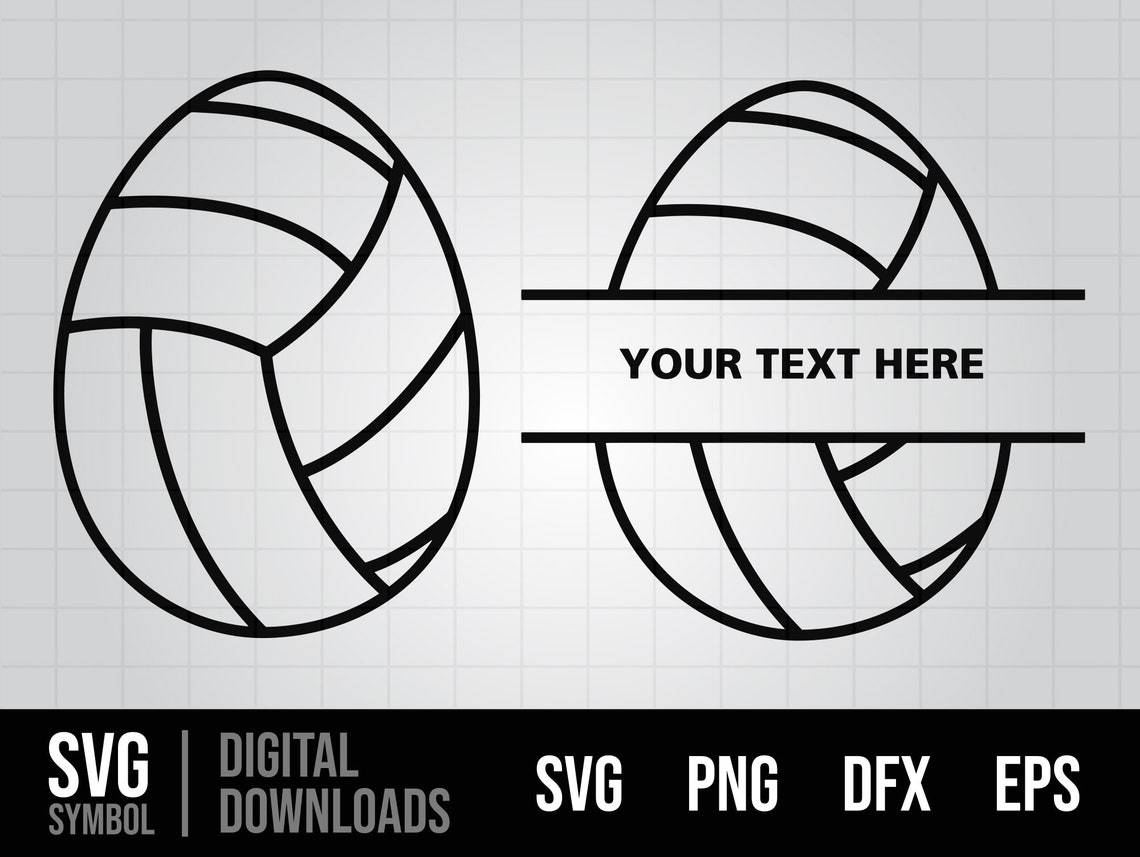 Volleyball Easter Egg SVG, Split Monogram Name SVG, Files for Cricut